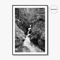 Glacier National Park Black and White Fine Art Photo Print, Montana Landscape Poster