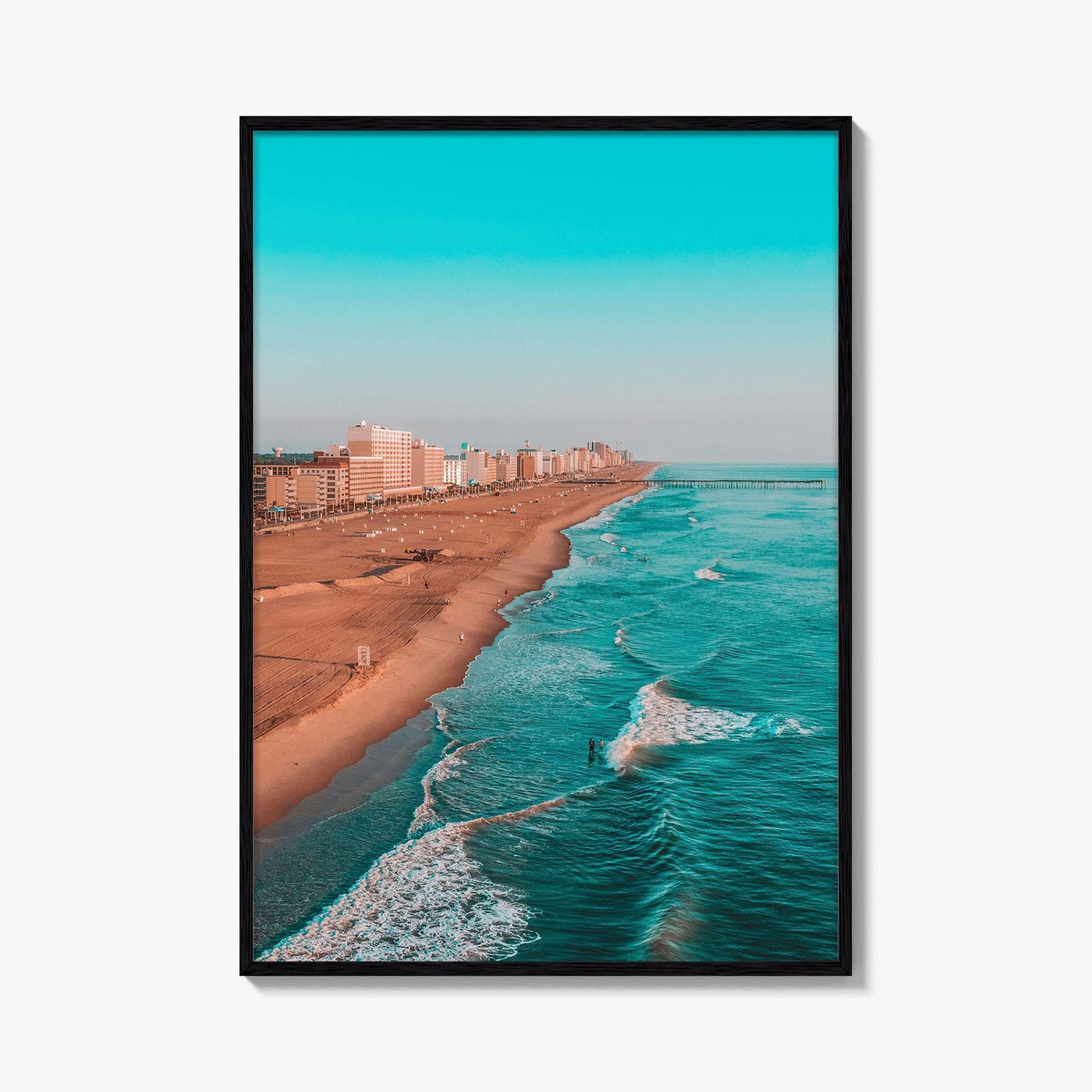 Virginia Beach Fine Art Photo Print, VA USA, Coastal Aerial Poster, Boats Canoes
