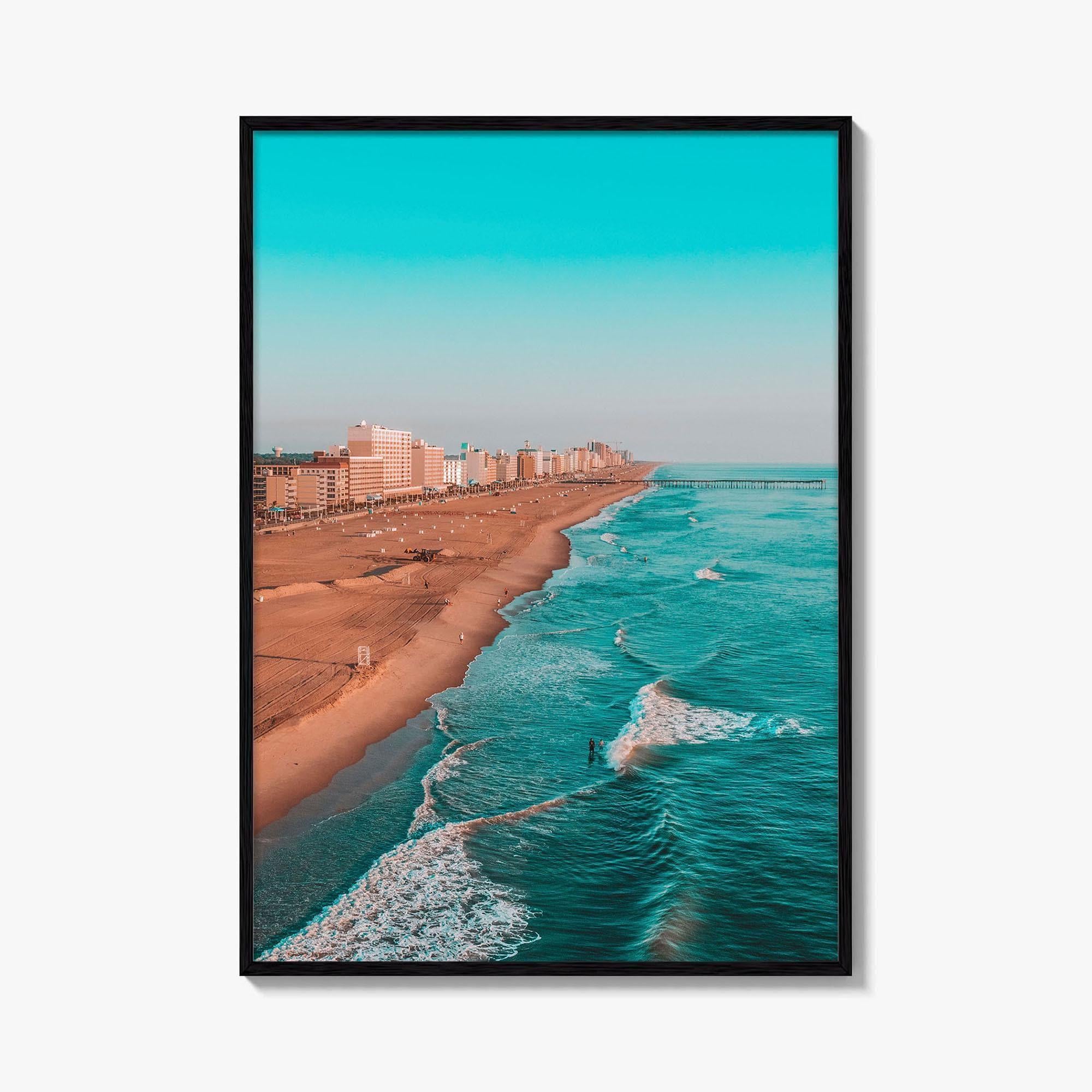 Virginia Beach Fine Art Photo Print, VA USA, Coastal Aerial Poster, Boats Canoes