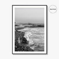 Santa Cruz Black and White Fine Art Photo Print, Surfing California Poster