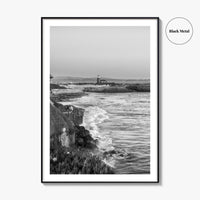 Santa Cruz Black and White Fine Art Photo Print, Surfing California Poster