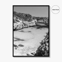 Mallorca Black and White Fine Art Photo Print, Calo Des Moro Majorca Spain Poster