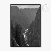 Black Canyon of the Gunnison Black and White Fine Art Photo Print, Colorado Poster