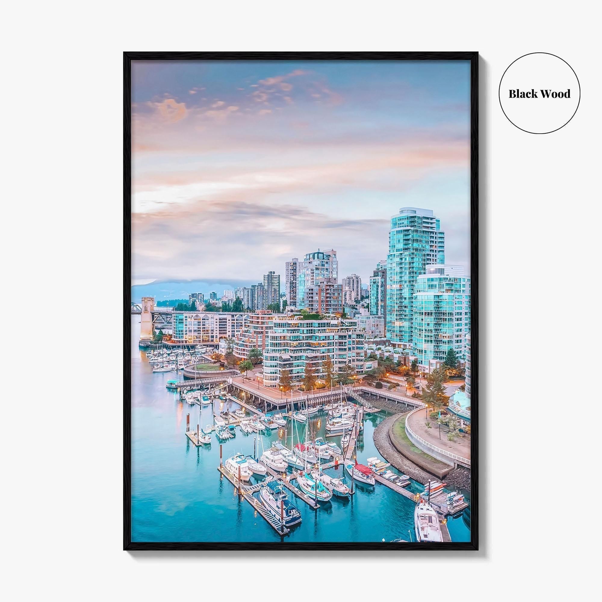 Vancouver Skyline Fine Art Photo Print, Stanley Park, Coal Harbour, Aerial, BC, Canada, Poster