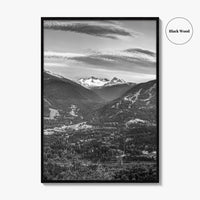 Whistler Black and White Fine Art Photo Print, Blackcomb Canada Panoramic Poster