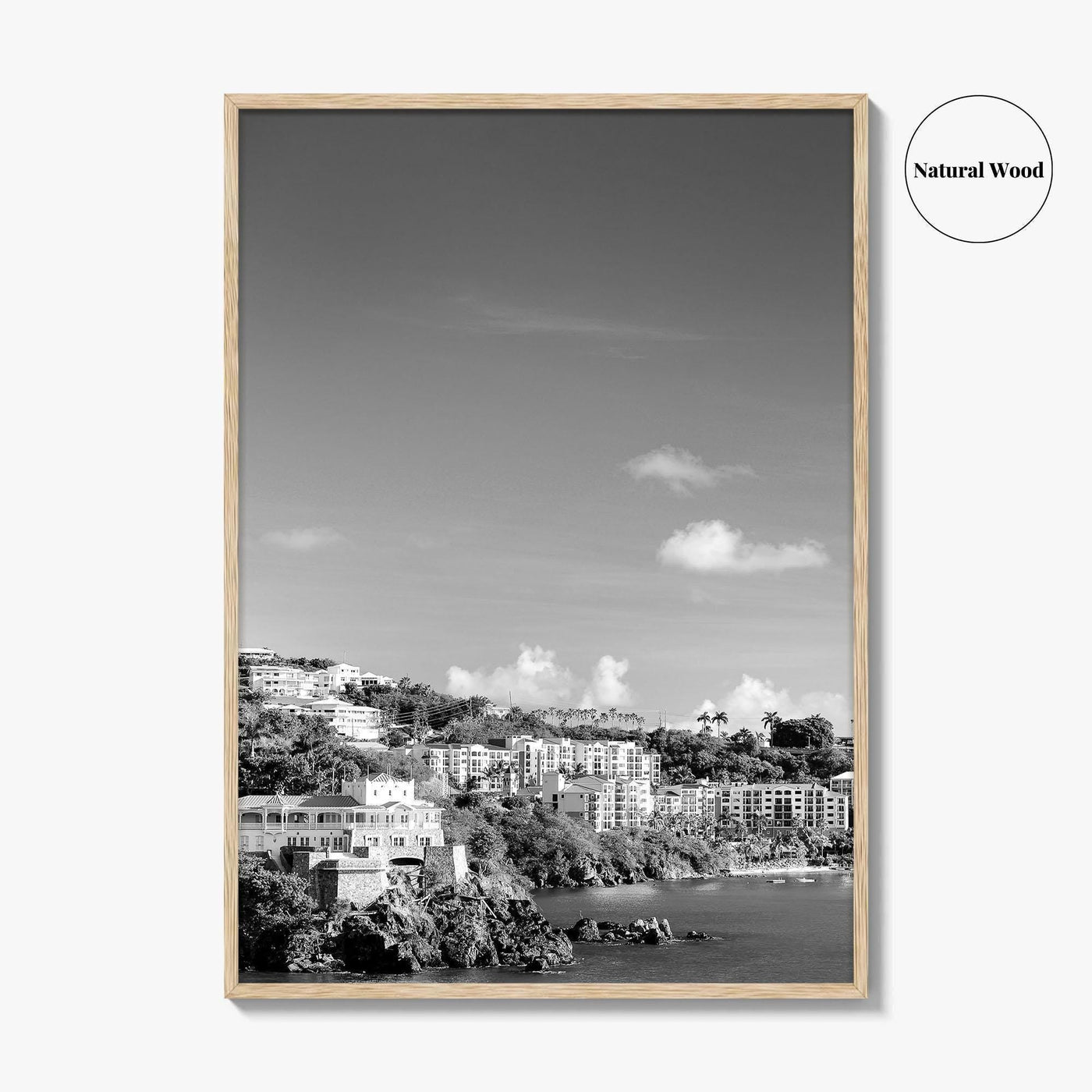 St Thomas Black and White Fine Art Photo Print, Harbor, USVI, Caribbean, Wall Decor