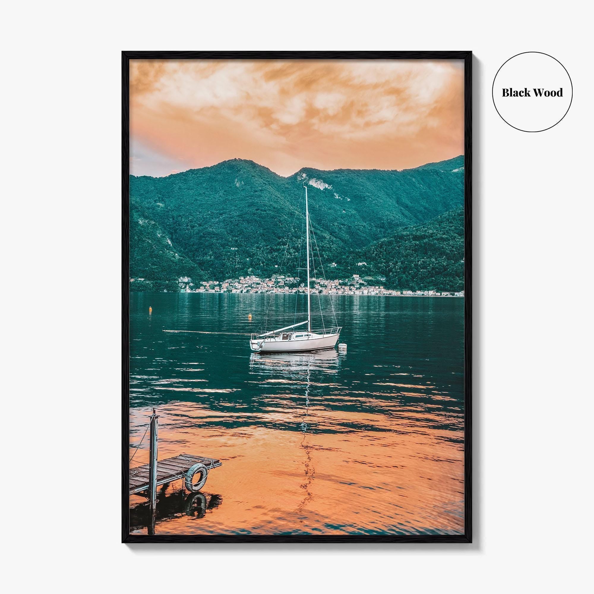 Lake Como Fine Art Photo Print, Italy Wall Poster, Sailboat, Lombardy