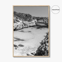 Mallorca Black and White Fine Art Photo Print, Calo Des Moro Majorca Spain Poster