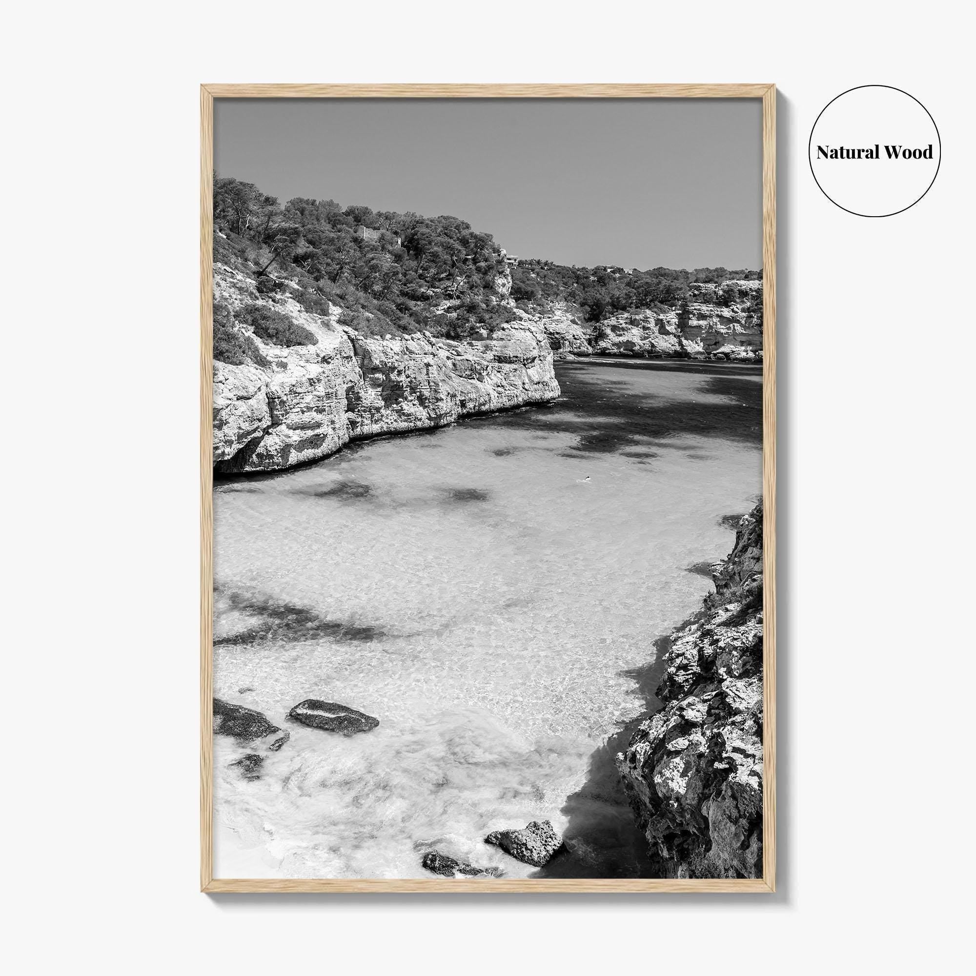 Mallorca Black and White Fine Art Photo Print, Calo Des Moro Majorca Spain Poster