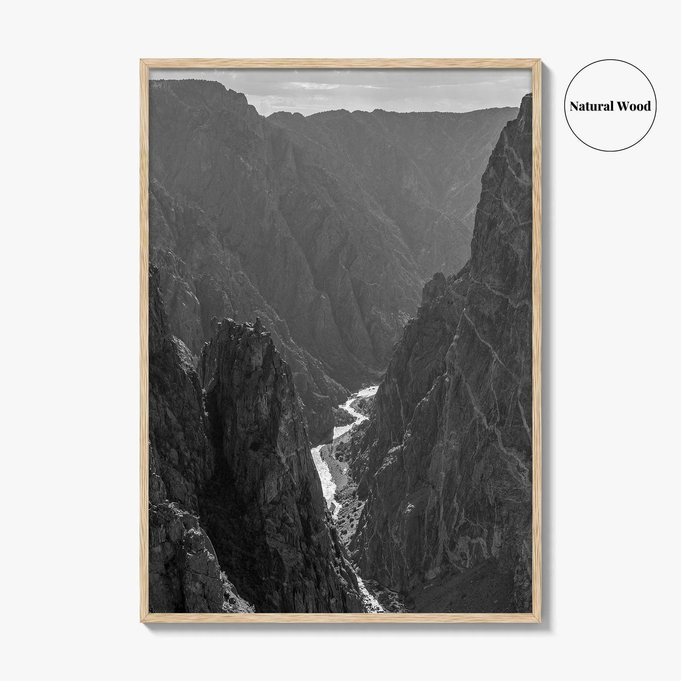 Black Canyon of the Gunnison Black and White Fine Art Photo Print, Colorado Poster
