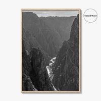 Black Canyon of the Gunnison Black and White Fine Art Photo Print, Colorado Poster