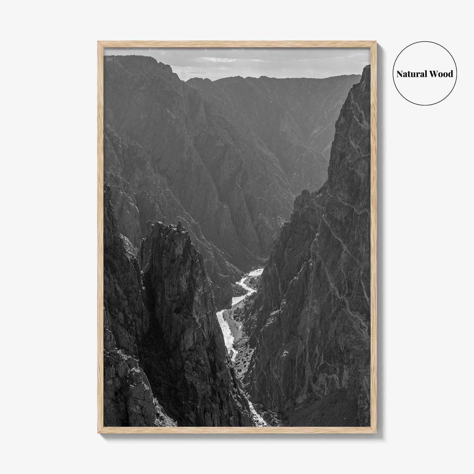 Black Canyon of the Gunnison Black and White Fine Art Photo Print, Colorado Poster