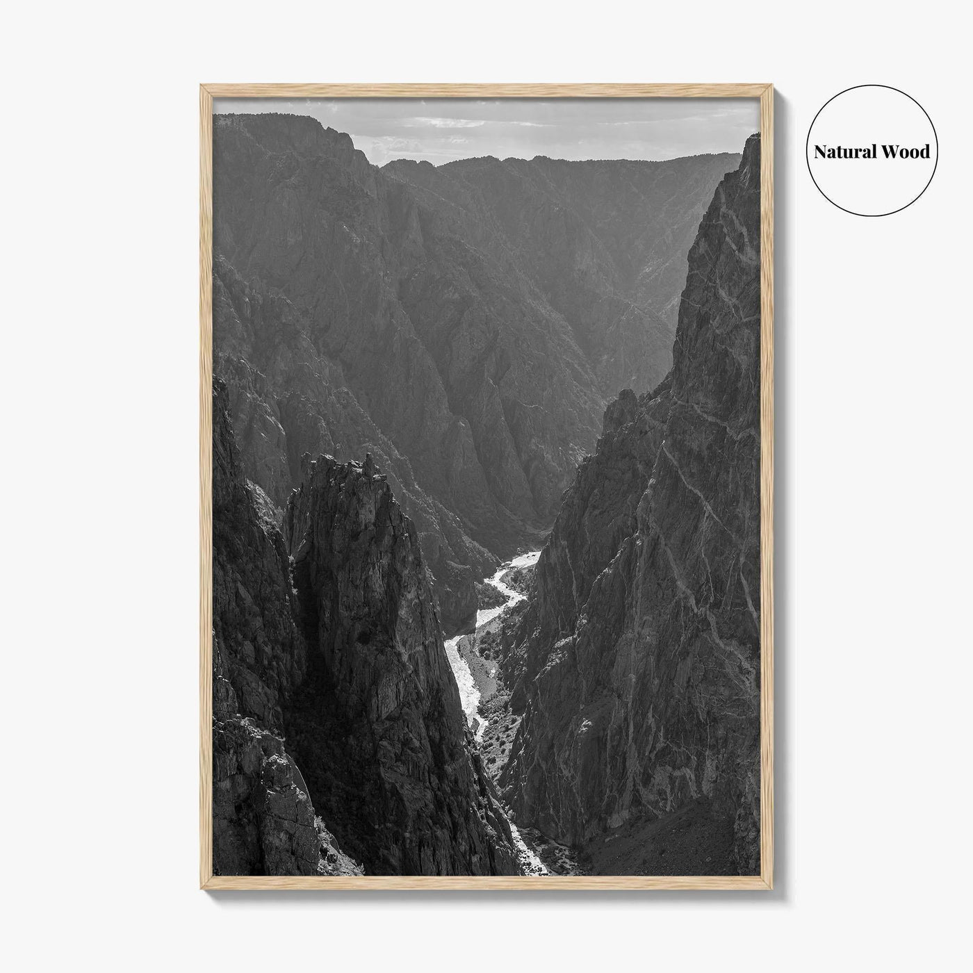 Black Canyon of the Gunnison Black and White Fine Art Photo Print, Colorado Poster