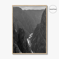 Black Canyon of the Gunnison Black and White Fine Art Photo Print, Colorado Poster
