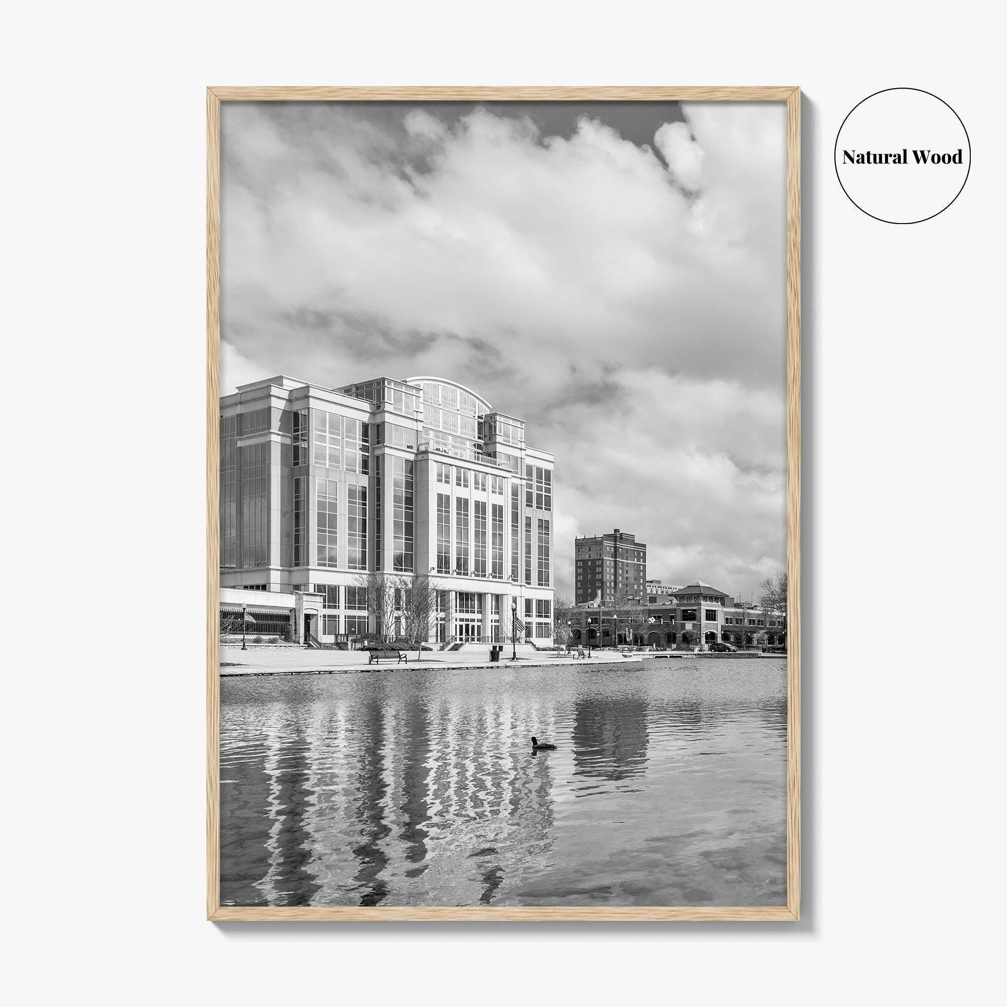 Huntsville Skyline Black and White Fine Art Photo Print, Alabama Wall Poster, USA