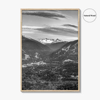 Whistler Black and White Fine Art Photo Print, Blackcomb Canada Panoramic Poster