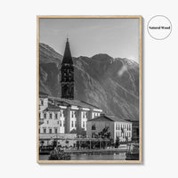 Bay of Kotor Black and White Fine Art Photo Print, Perast Montenegro, Wall Poster
