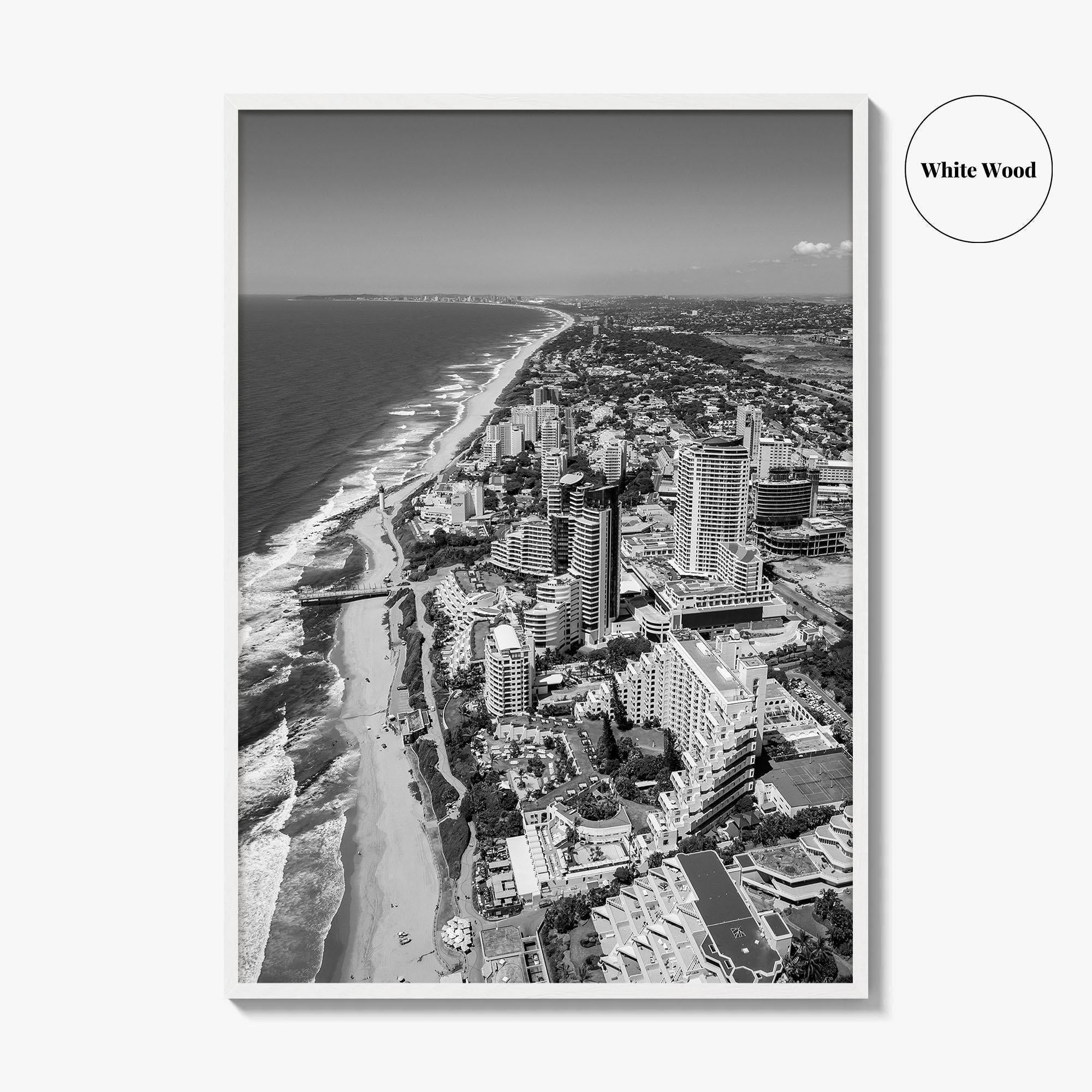 Umhlanga Rocks Black and White Fine Art Photo Print, Durban, KwaZulu-Natal, South Africa, Poster