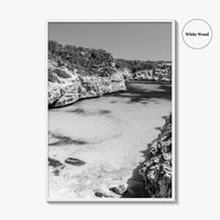Mallorca Black and White Fine Art Photo Print, Calo Des Moro Majorca Spain Poster