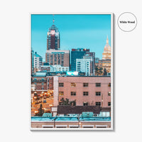 Lansing Skyline Fine Art Photo Print, Michigan USA, Downtown Wall Decor Poster