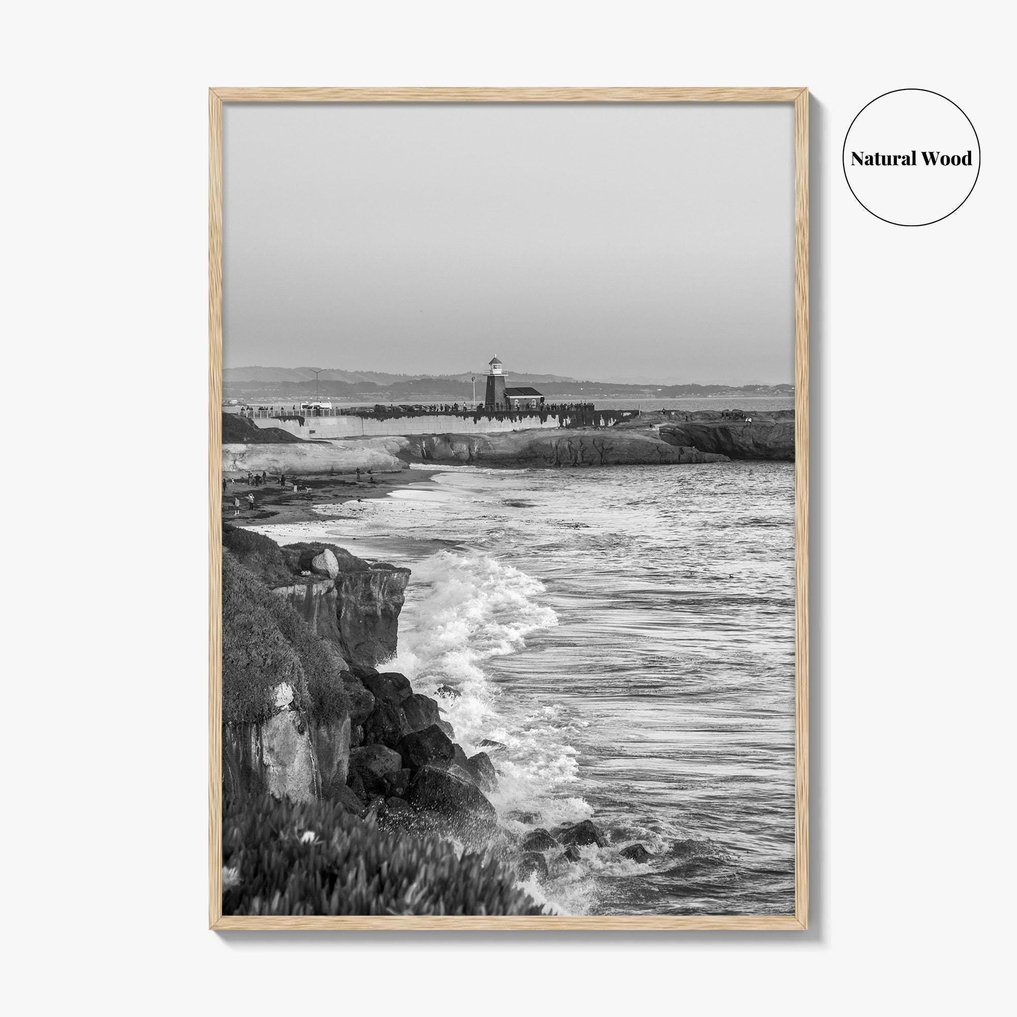 Santa Cruz Black and White Fine Art Photo Print, Surfing California Poster