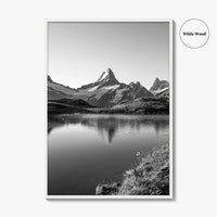 Bachalpsee Black and White Fine Art Photo Print, Eiger Grindelwald Swiss Alps Poster