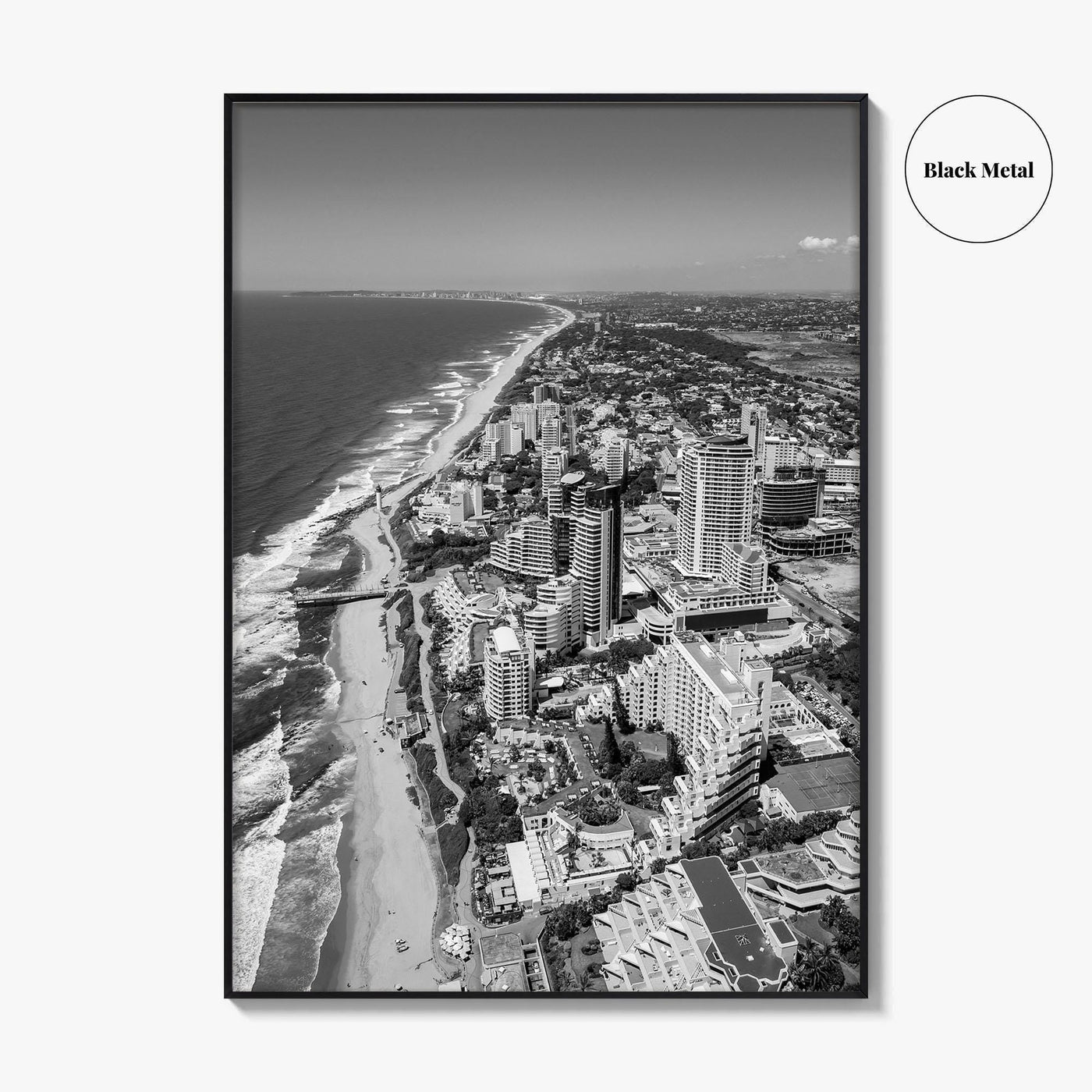 Umhlanga Rocks Black and White Fine Art Photo Print, Durban, KwaZulu-Natal, South Africa, Poster