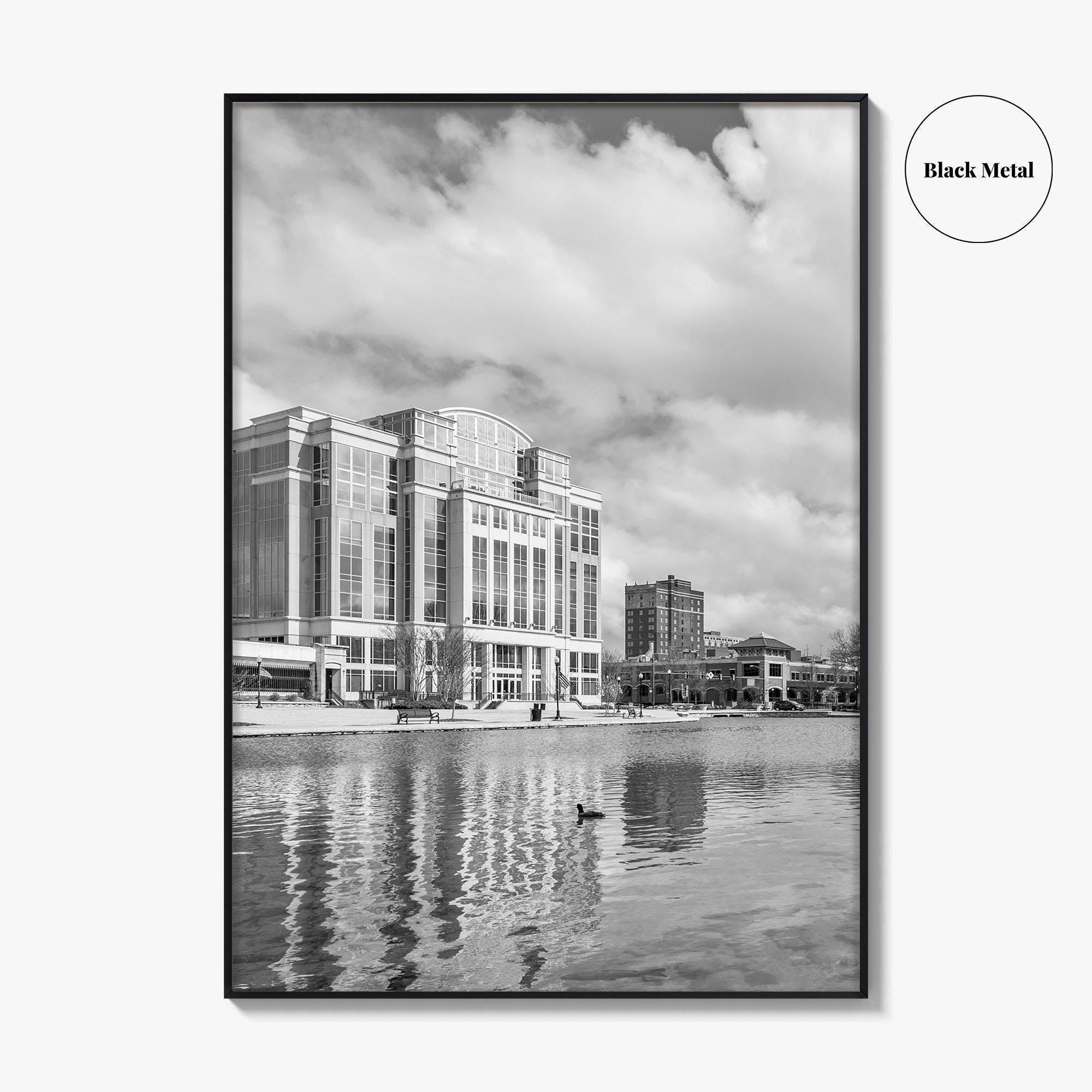 Huntsville Skyline Black and White Fine Art Photo Print, Alabama Wall Poster, USA