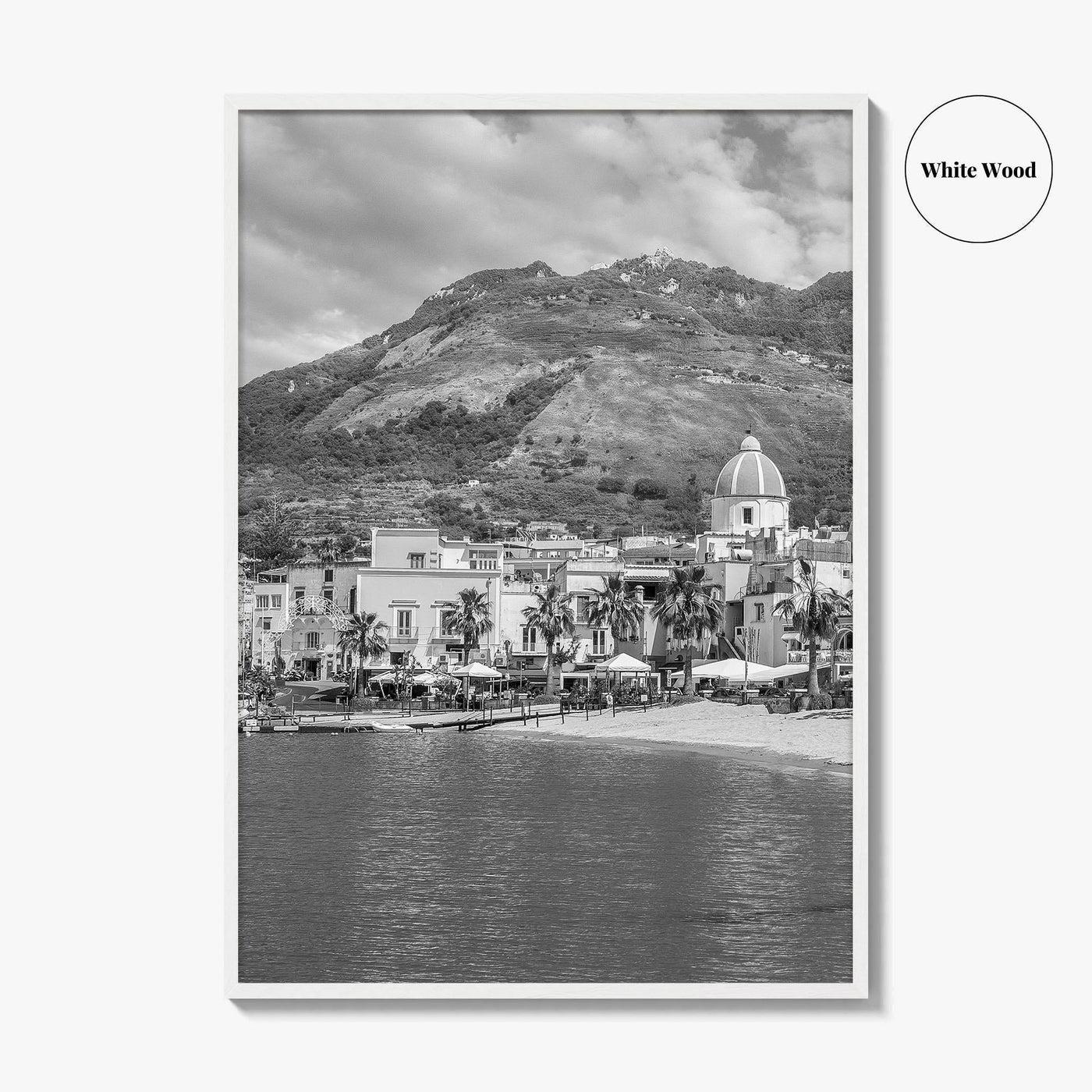 Ischia Black and White Fine Art Photo Print, Forio, Italy Wall Decor Poster