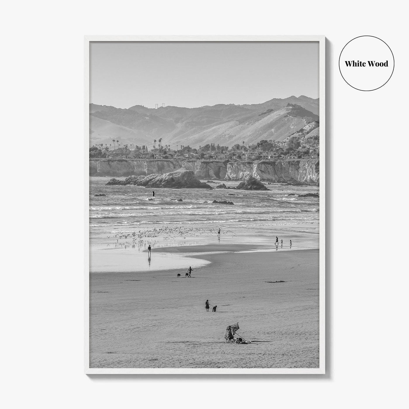 Pismo Beach Black and White Fine Art Photo Print, San Luis Obispo California Poster