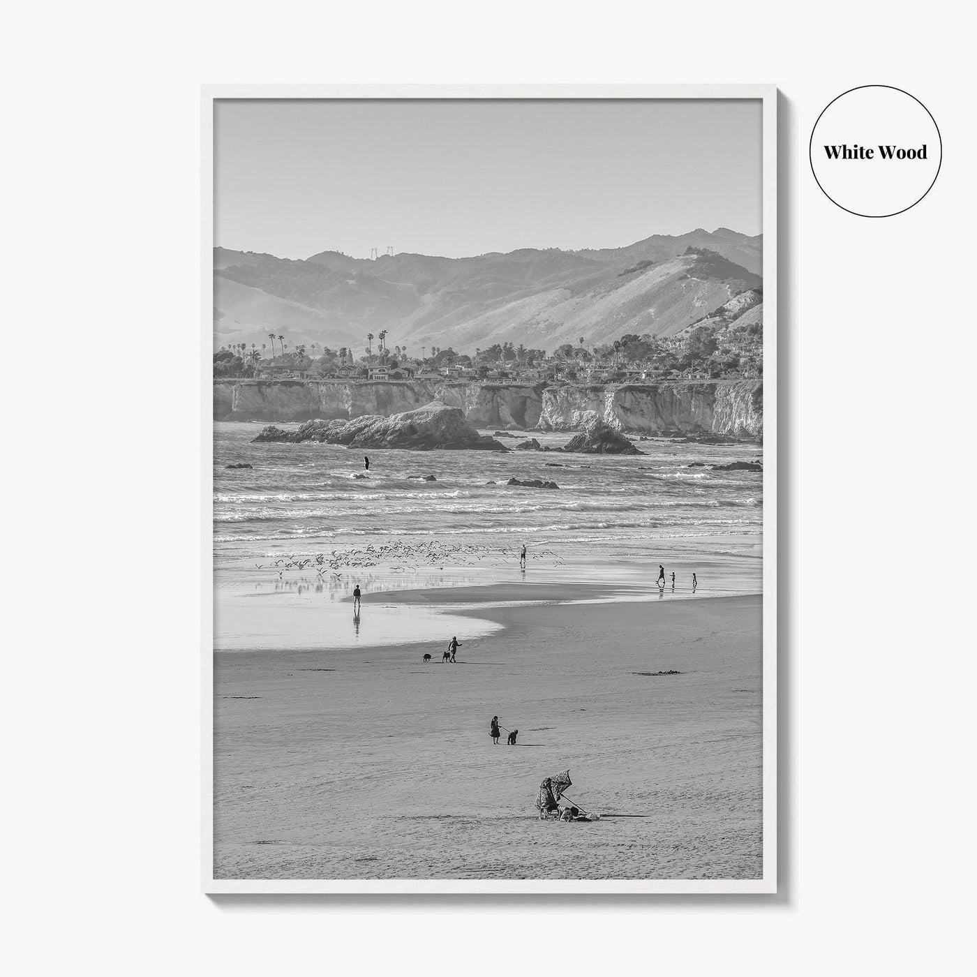 Pismo Beach Black and White Fine Art Photo Print, San Luis Obispo California Poster