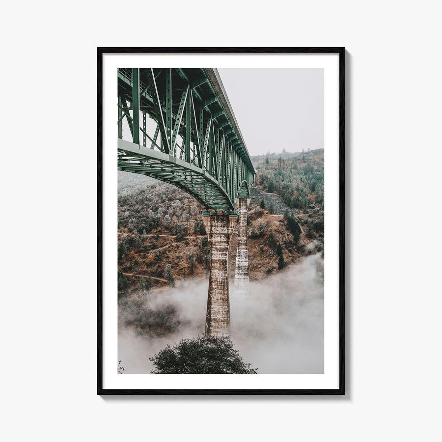 Auburn California Fine Art Photo Print, Foresthill Bridge Fog, American River Poster USA