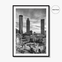 Atlanta Skyline Black and White Fine Art Photo Print, Georgia Poster