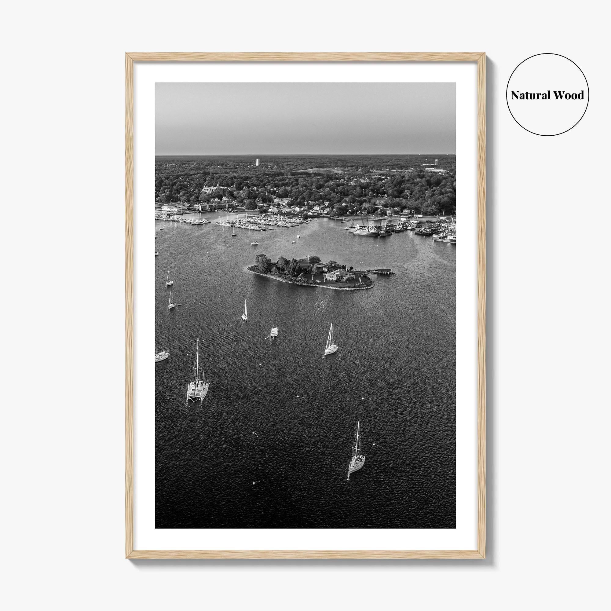 New Bedford Harbor Black and White Fine Art Photo Print, Popes Island Massachusetts Poster