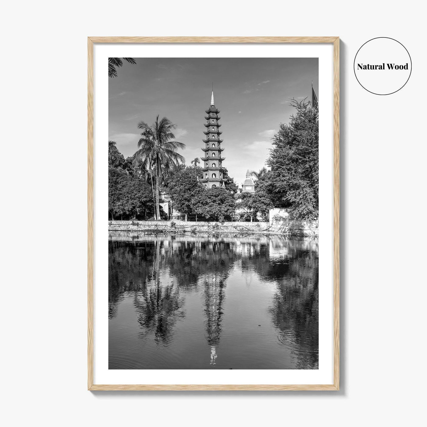Hanoi Black and White Fine Art Photo Print, Tran Quoc Pagoda Vietnam Poster