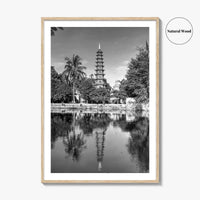 Hanoi Black and White Fine Art Photo Print, Tran Quoc Pagoda Vietnam Poster