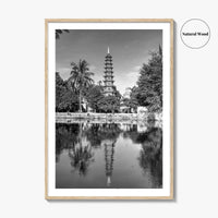 Hanoi Black and White Fine Art Photo Print, Tran Quoc Pagoda Vietnam Poster