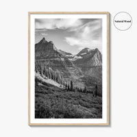 Glacier National Park Black and White Fine Art Photo Print, Montana, Poster, Wall Decor