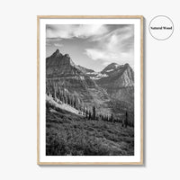 Glacier National Park Black and White Fine Art Photo Print, Montana, Poster, Wall Decor