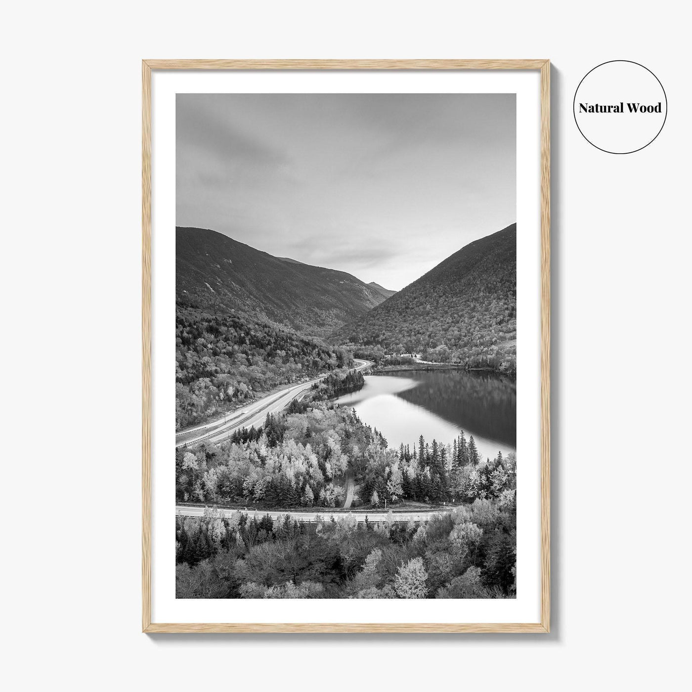 New Hampshire Black and White Fine Art Photo Print, Franconia Notch, White Mountain Poster