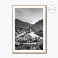 New Hampshire Black and White Fine Art Photo Print, Franconia Notch, White Mountain Poster