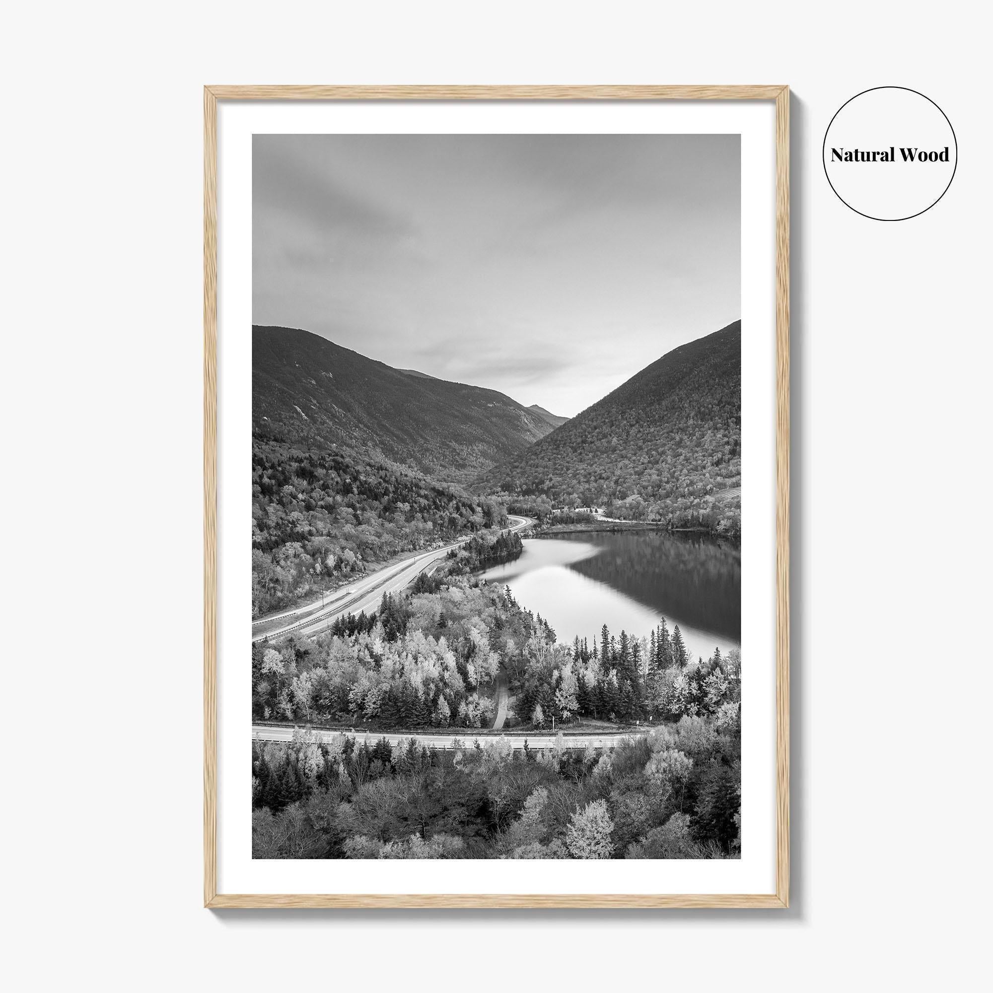 New Hampshire Black and White Fine Art Photo Print, Franconia Notch, White Mountain Poster