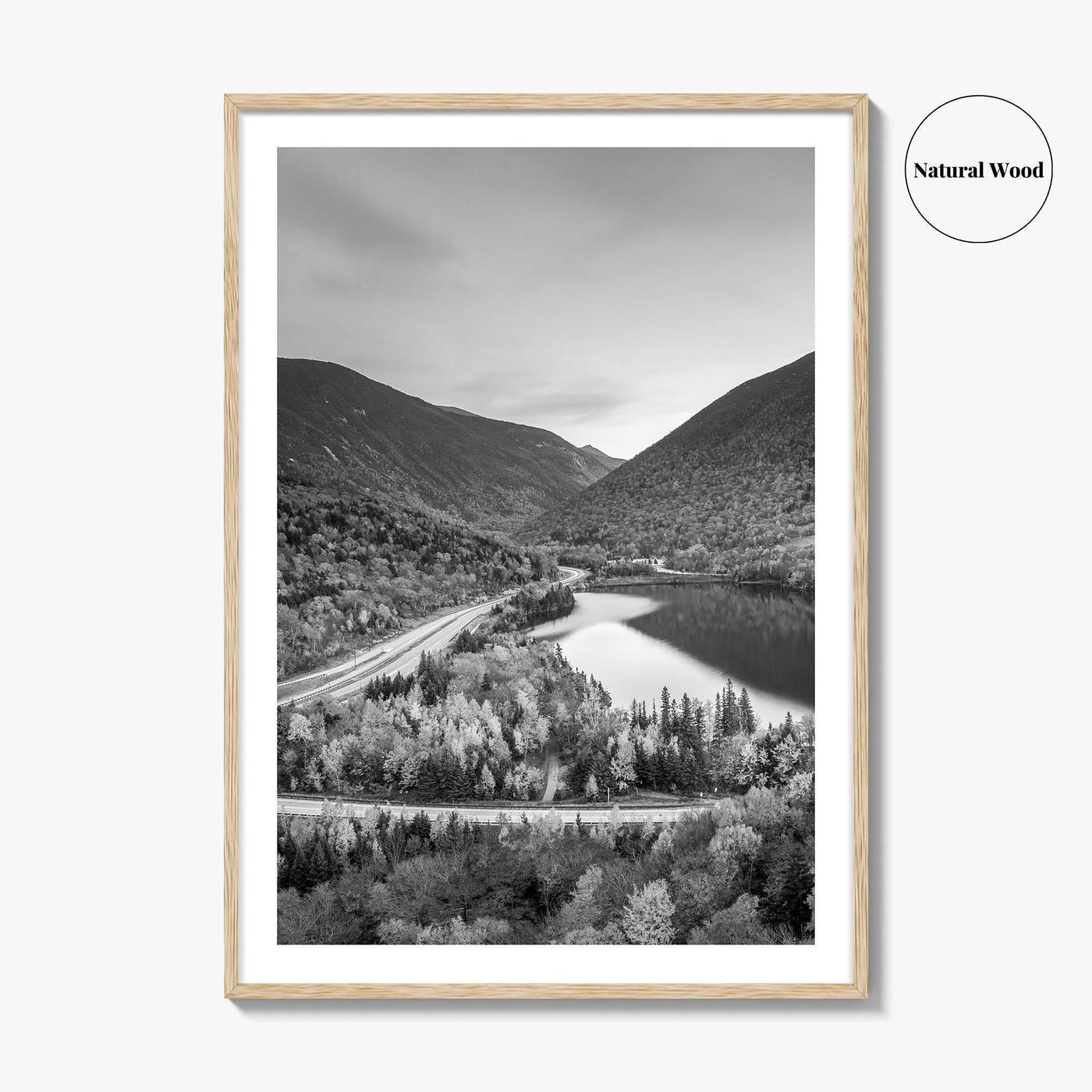 New Hampshire Black and White Fine Art Photo Print, Franconia Notch, White Mountain Poster