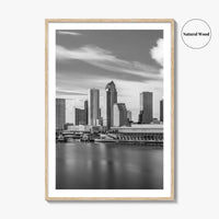 Tampa Skyline Black and White Fine Art Photo Print, City Florida Poster