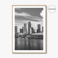 Tampa Skyline Black and White Fine Art Photo Print, City Florida Poster