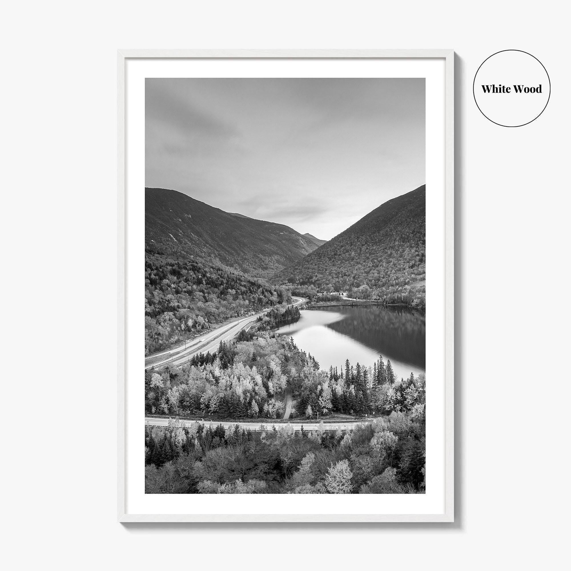 New Hampshire Black and White Fine Art Photo Print, Franconia Notch, White Mountain Poster