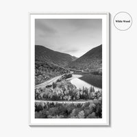 New Hampshire Black and White Fine Art Photo Print, Franconia Notch, White Mountain Poster