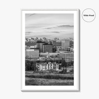 Anchorage Skyline Black and White Fine Art Photo Print, Alaska Poster, USA