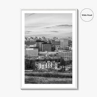 Anchorage Skyline Black and White Fine Art Photo Print, Alaska Poster, USA
