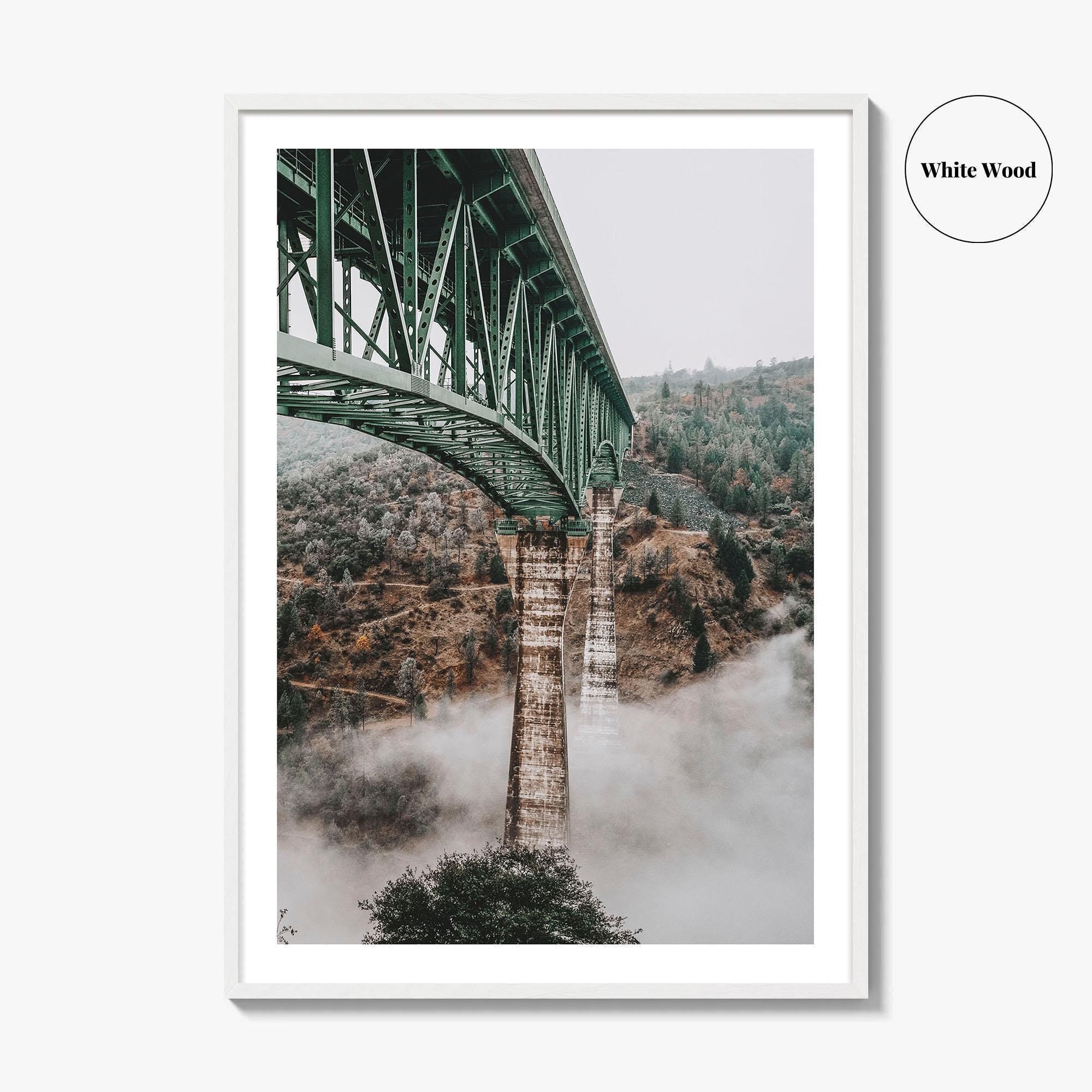 Auburn California Fine Art Photo Print, Foresthill Bridge Fog, American River Poster USA